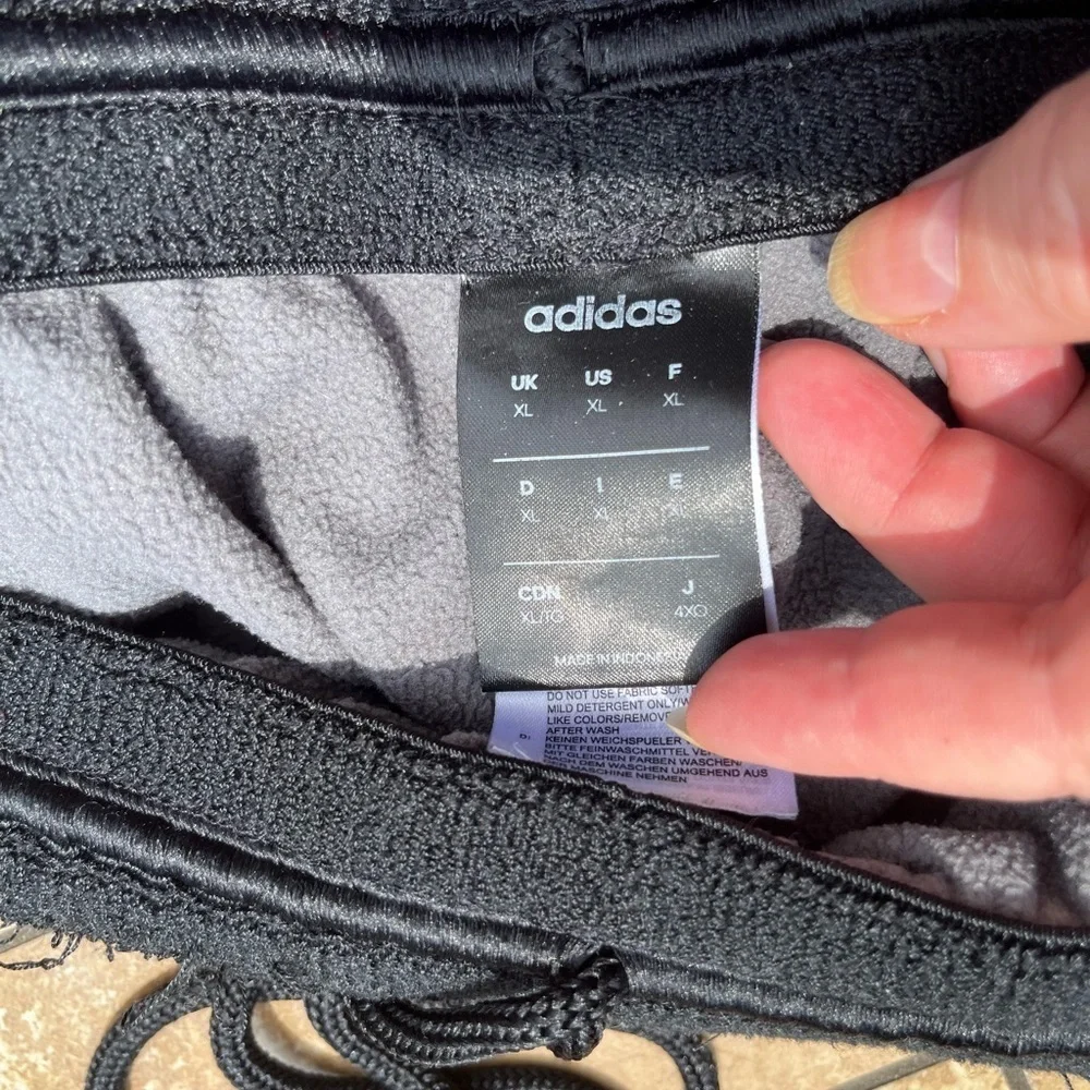Adidas Black Joggers with Gray Lining